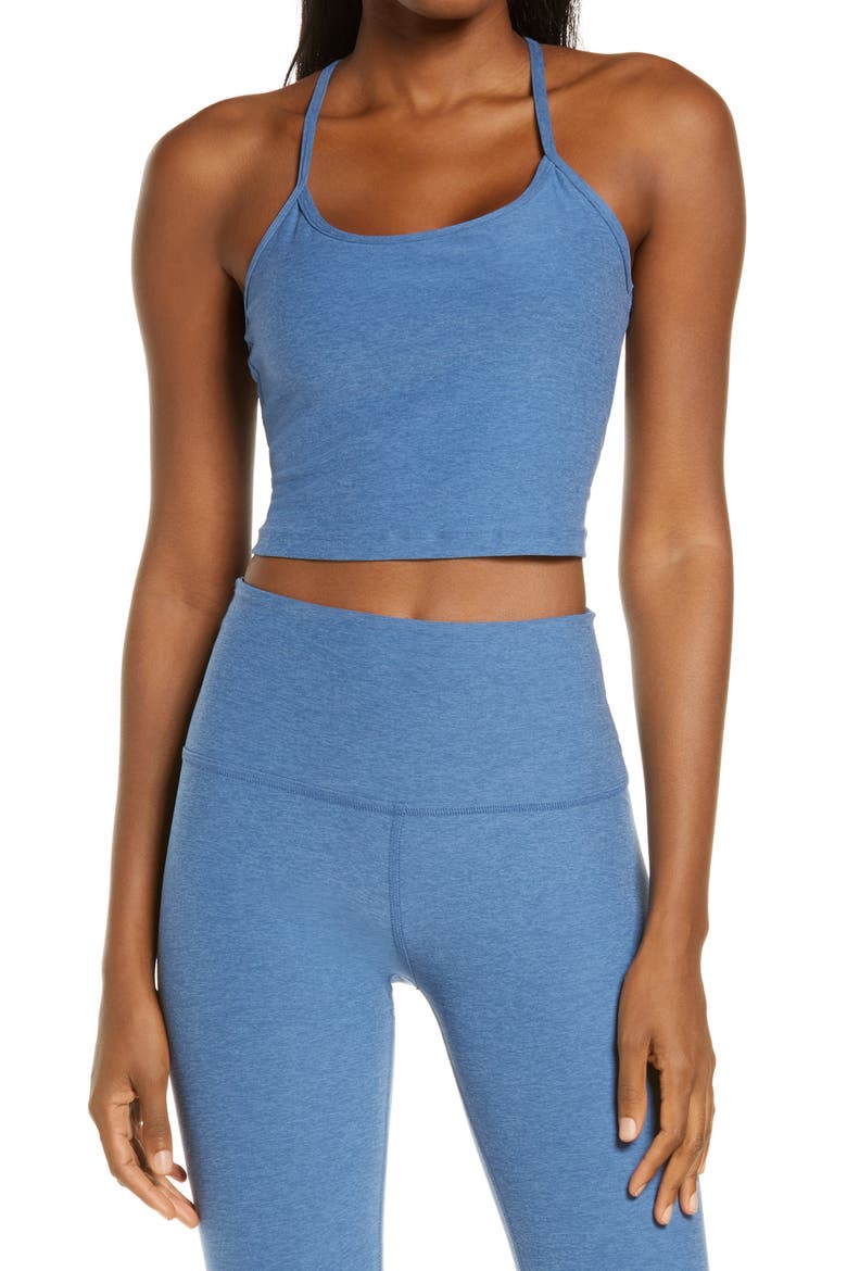 Space Dye Crop Tank, Main, color, WASHED DENIM