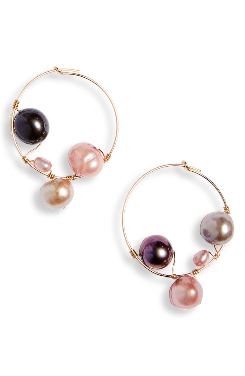 Isshi Molecule Hoop Earrings, Main, color, Night Sky