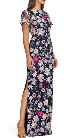 Magnolia Floral Embroidery Gown