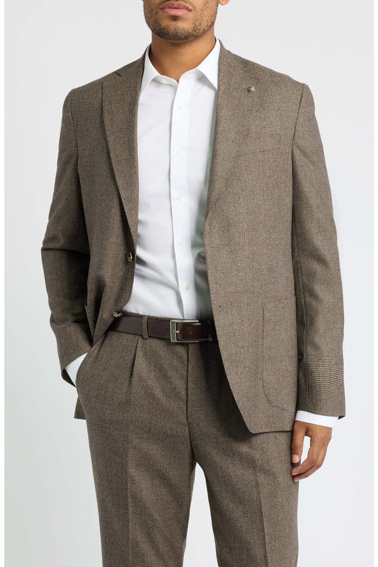 Irving Wool Tic Weave Suit, Alternate, color, BROWN