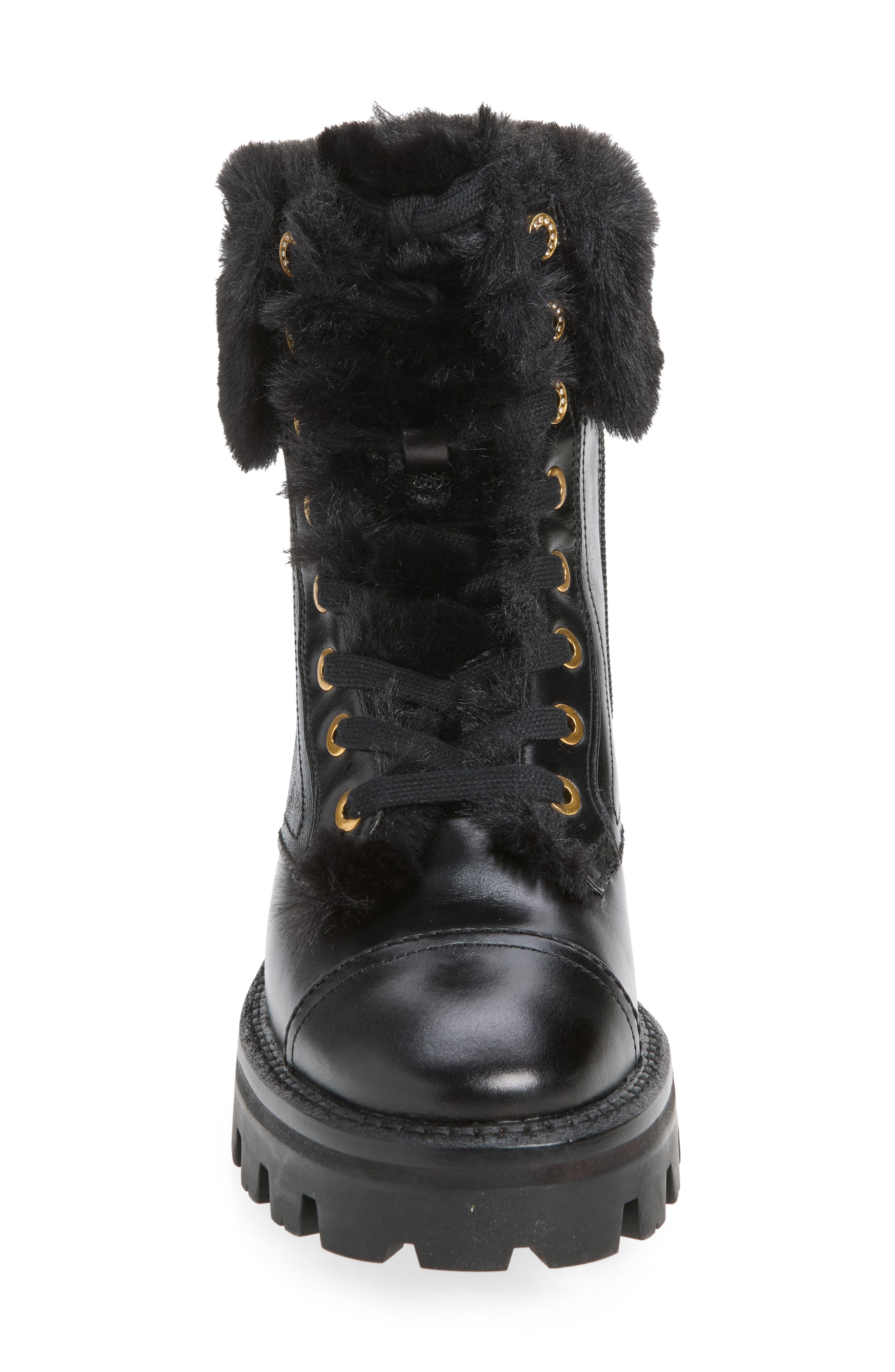 merritt faux fur trim winter boot, Alternate, color, BLACK