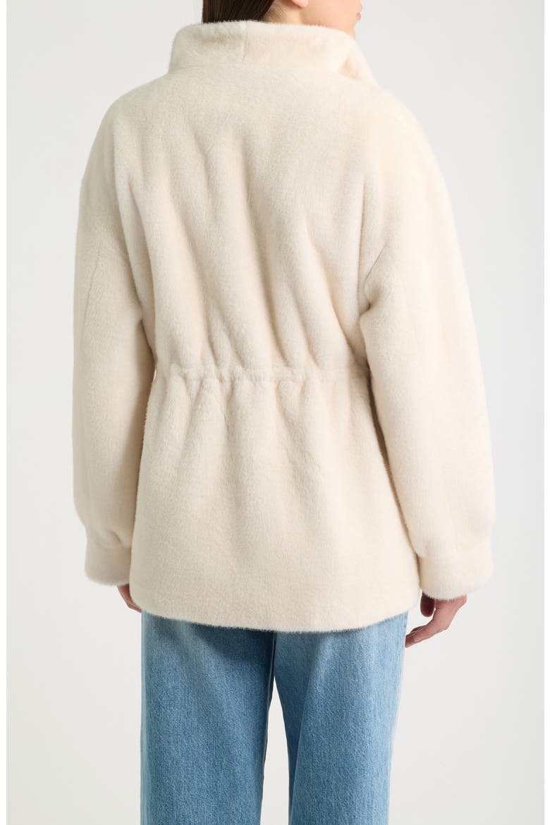 Faux Fur Short Coat, Alternate, color, WHITE