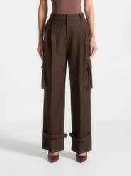 Manière De Voir Danielle Tailored Pleated Cargo Trousers