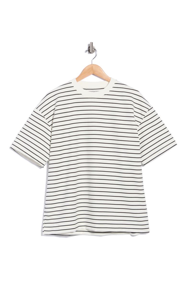 Horizontal Striped Crewneck T-Shirt, Main, color, OFF WHITE