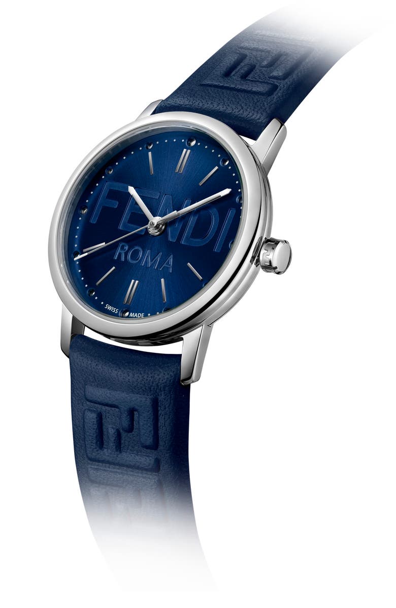 Fendi Forever Fendi Swiss Quartz Leather Strap Watch, 29mm, Alternate, color, 