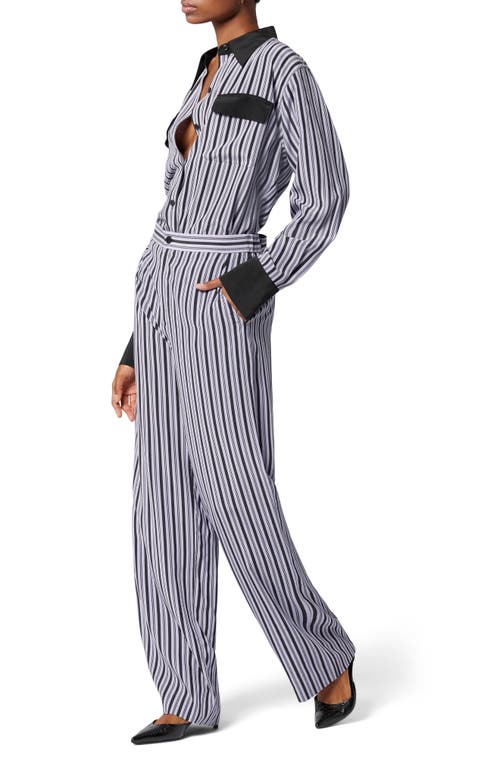 Equipment Aeslin Stripe Silk Trousers In Blue