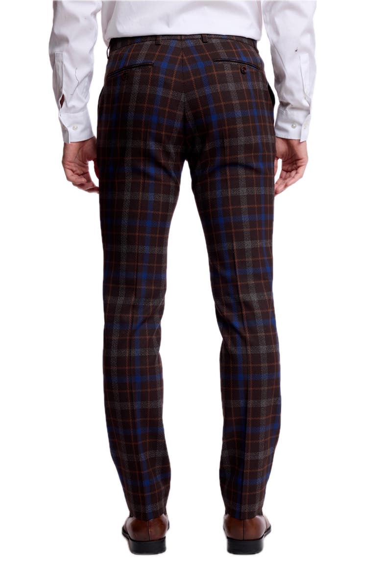 Downing Slim Fit Pants, Alternate, color, CHOCOLATE ROYAL RUST CHECK