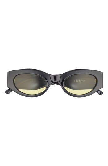 Le Specs Body Bumpin Ii 50mm Oval Sunglasses In Black