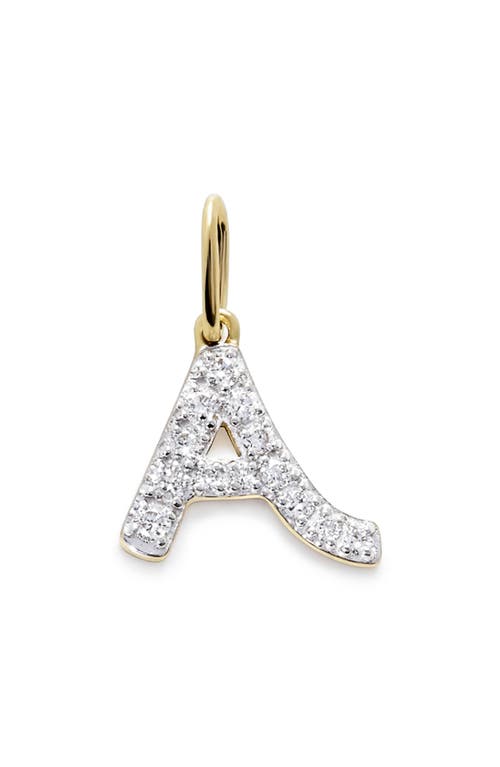 Monica Vinader Lab Created Diamond Initial Pendant Necklace In 14kt Solid Gold - A