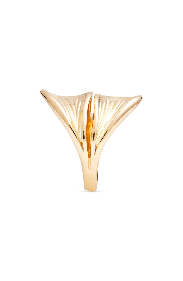 Nordstrom Textured Petal Cocktail Ring, Alternate, color, Gold