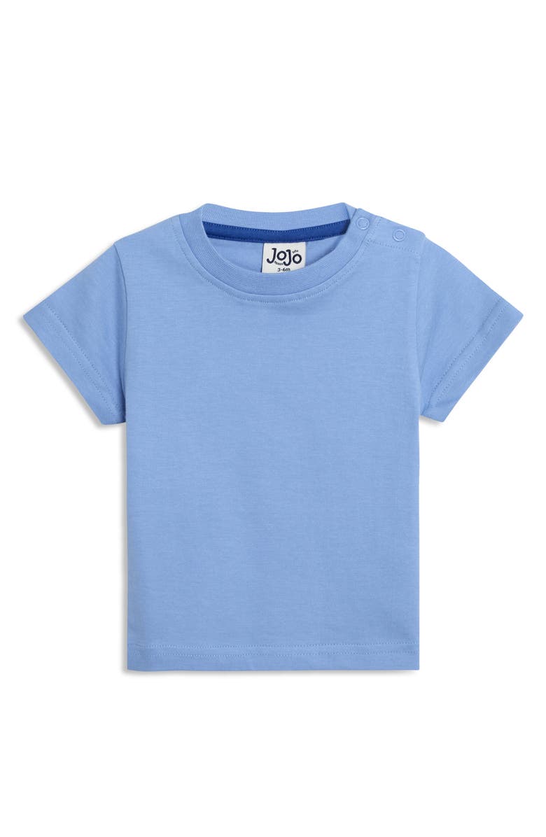 JOJO MAMAN BEBE Shark Appliqué Romper & T-Shirt Set, Alternate, color, Marl Grey