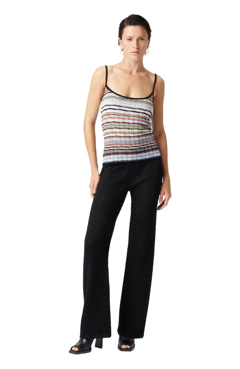 Missoni Tonal Chevron Pattern Straight Trousers, Alternate, color, Black