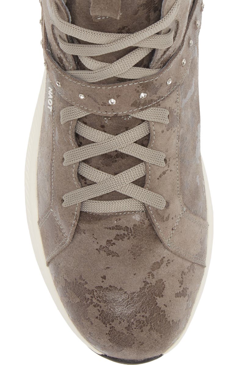 Naot Oxygen Crystal Strap High Top Sneaker, Alternate, color, Grey Marble Suede