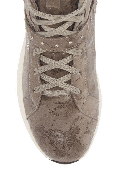Naot Oxygen Crystal Strap High Top Sneaker In Grey Marble Suede