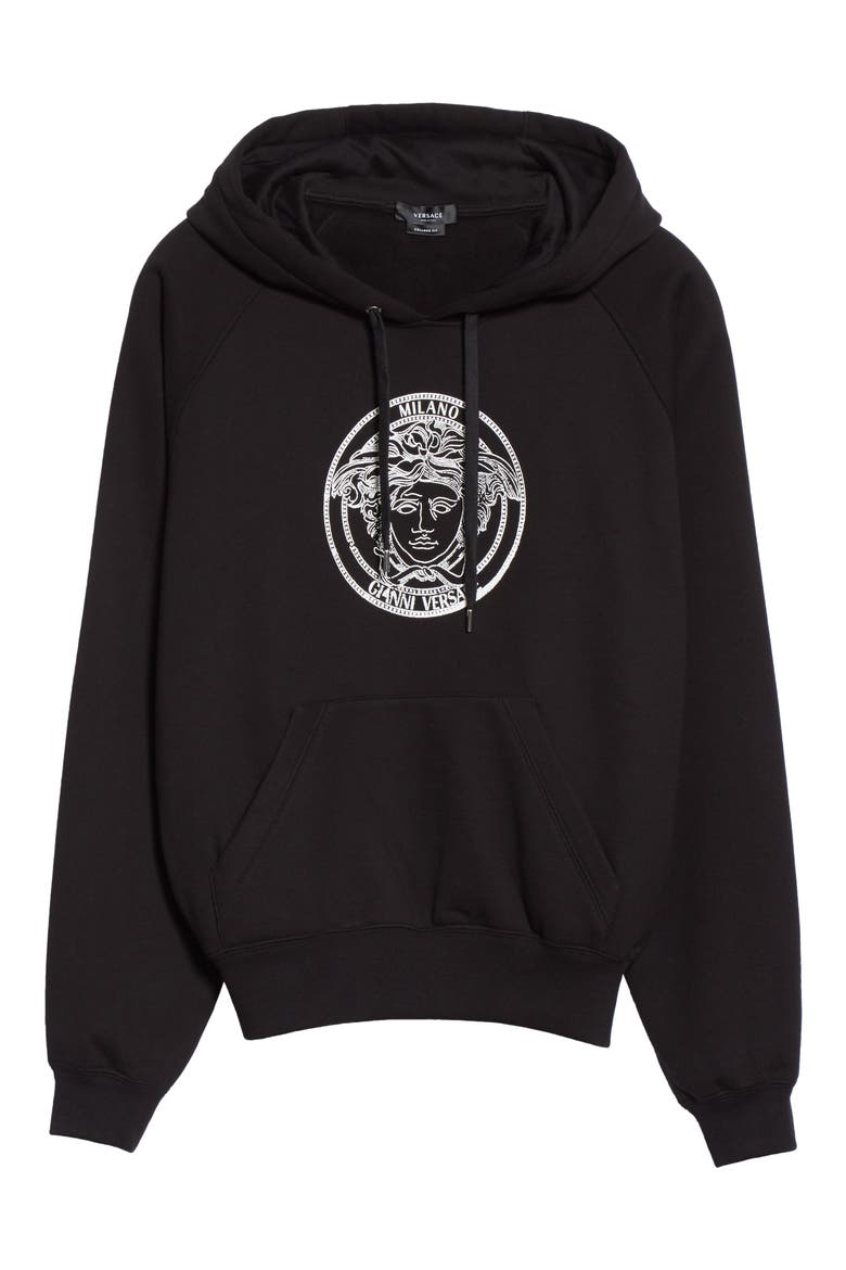 Medusa Head Logo Graphic Cotton Hoodie, Alternate, color, BLACK