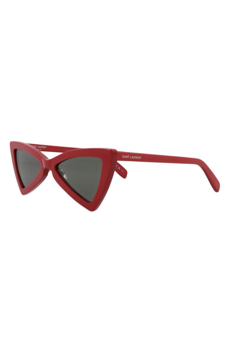 Saint Laurent 53mm Polarized Cat Eye Sunglasses, Alternate, color, Red Red Grey