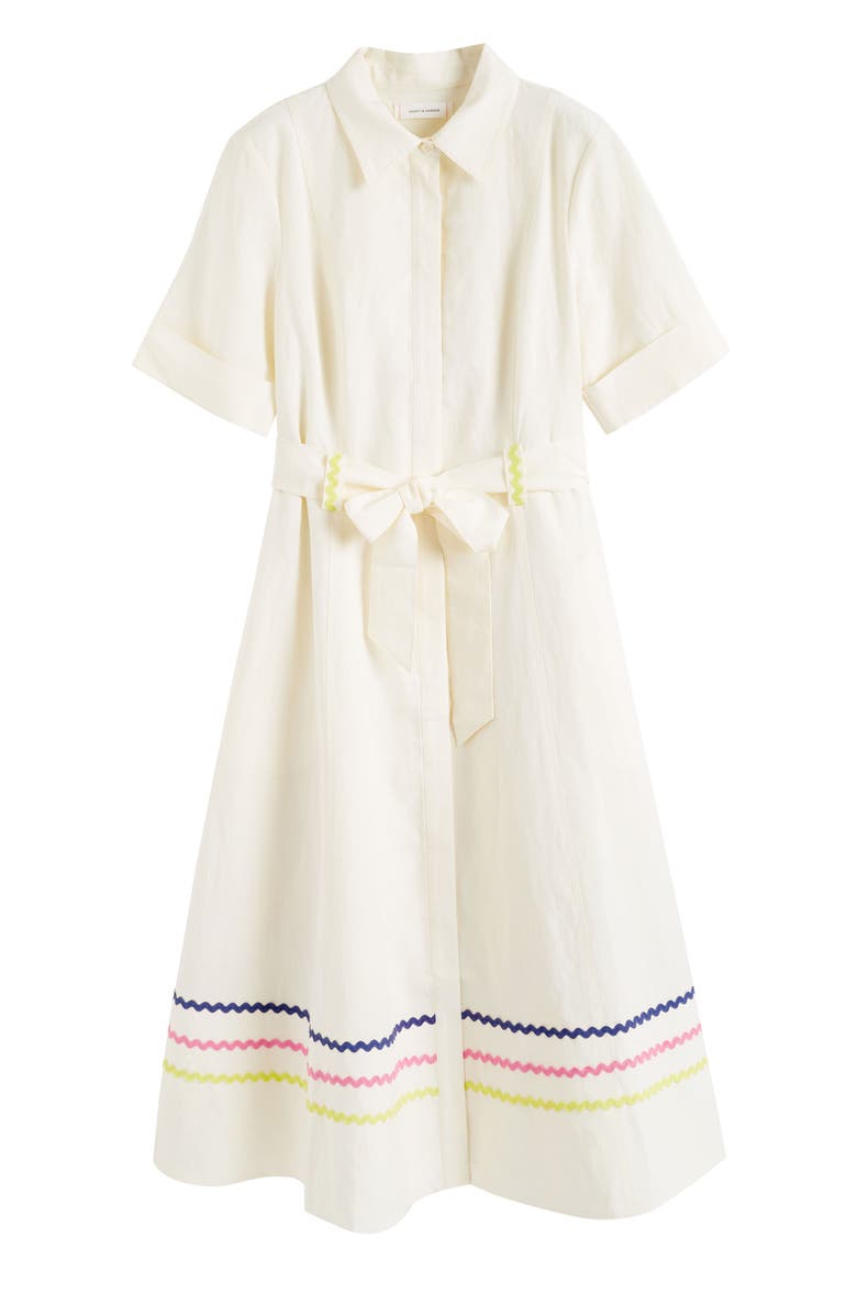 Chinti & Parker Starboard Linen Blend Dress, Alternate, color, Cream