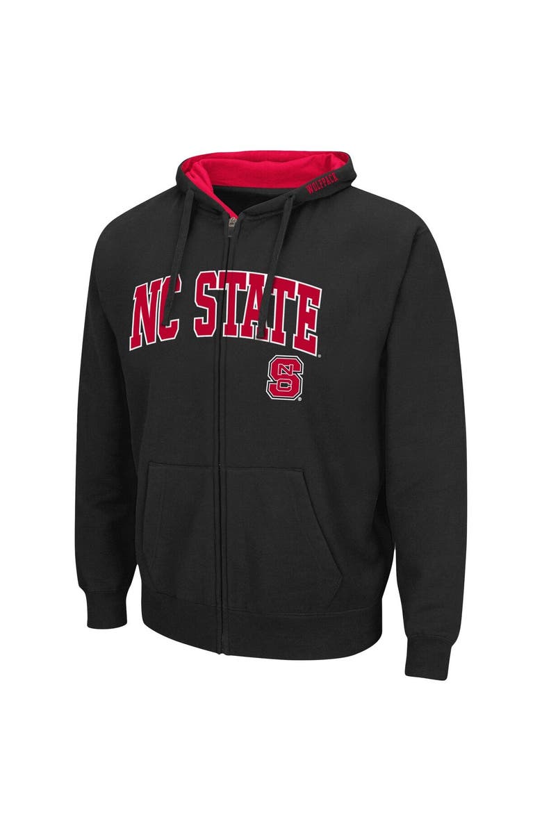 COLOSSEUM Men's Colosseum Black NC State Wolfpack Arch & Logo 3.0 Full-Zip Hoodie, Alternate, color, Black