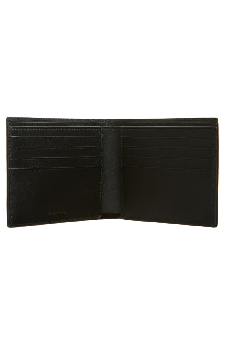 Balenciaga Signature Logo Square Fold Wallet, Alternate, color, Black/ Light Paper