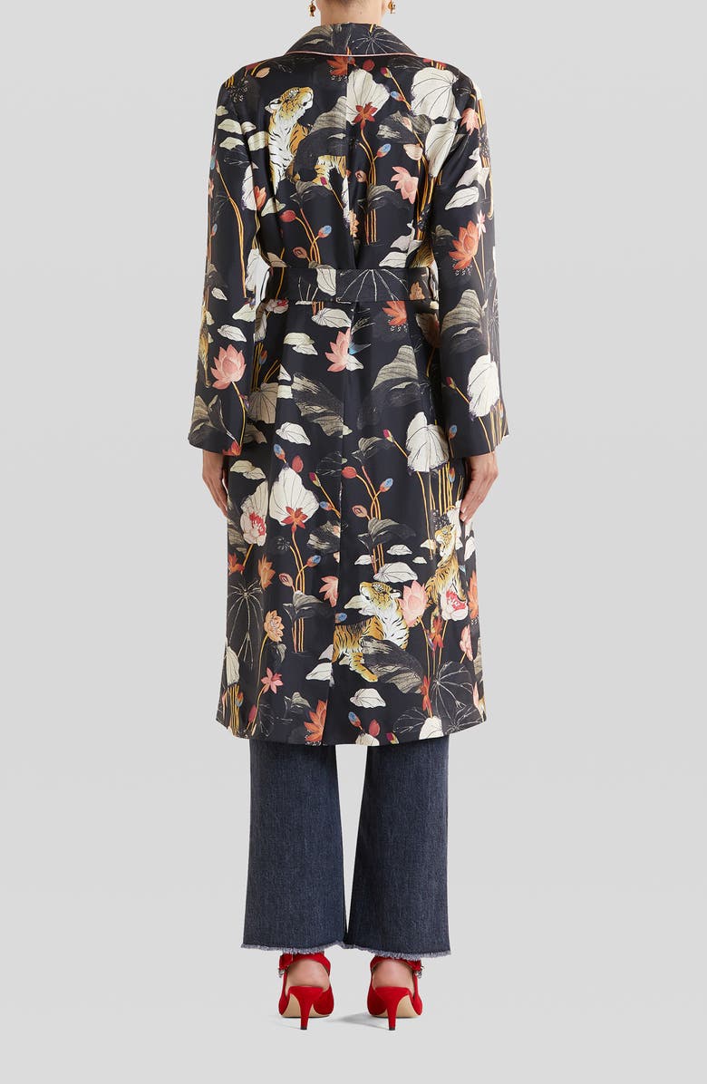 Etro Zante Floral Print Silk Duster, Alternate, color, 