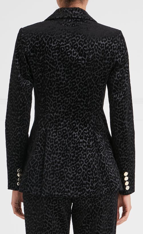 Temperley London Leopard-pattern Double-breasted Blazer In Black