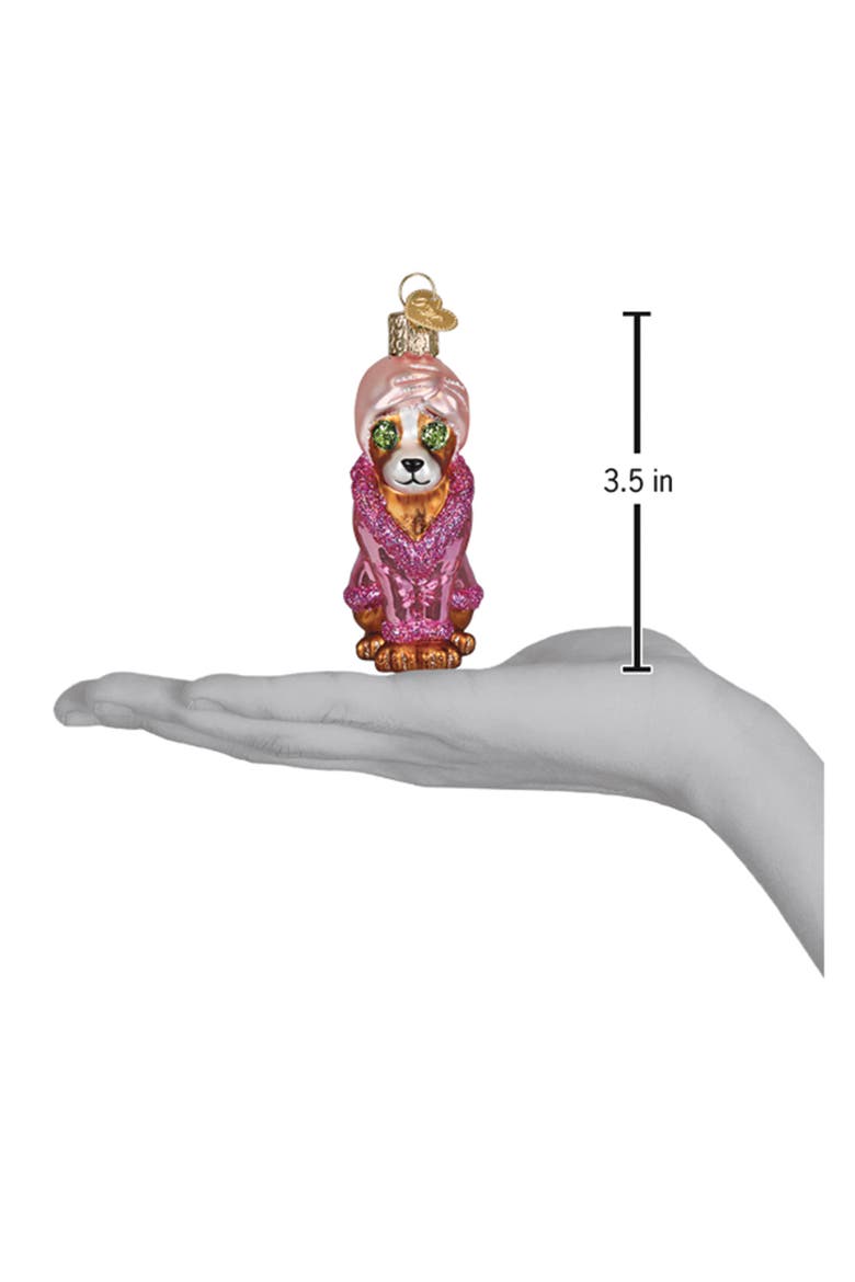 Spa Dog Christmas Ornament, Alternate, color, PINK