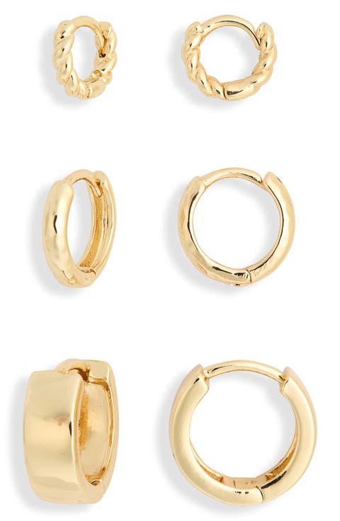 Demi Fine 3-Pack Huggie Hoop Earrings