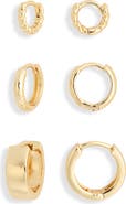 NORDSTROM RACK Demi Fine 3-Pack Huggie Hoop Earrings