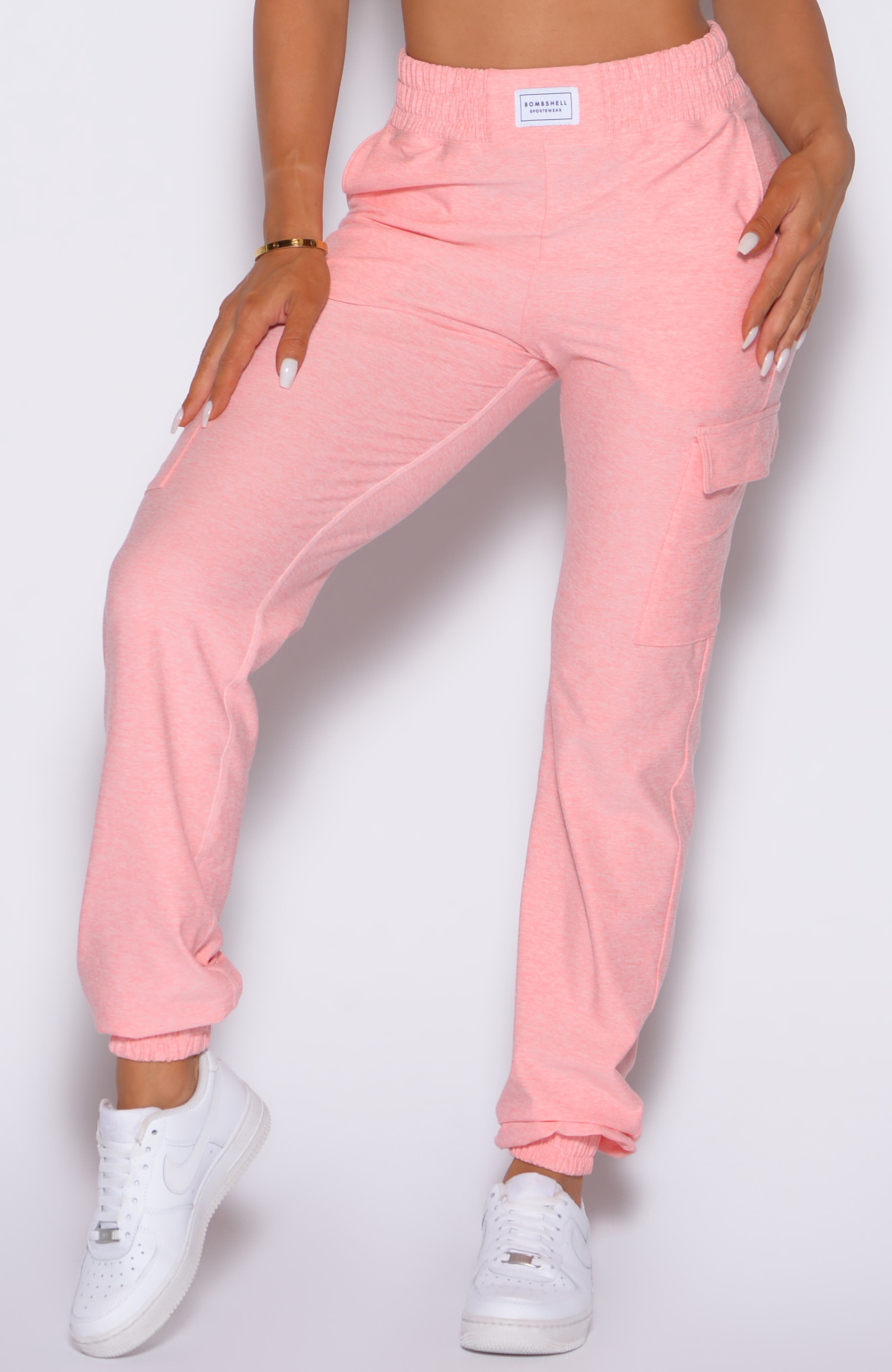 Bombshell Sportswear Cloud Comfort Joggers in Peachy Pink 
