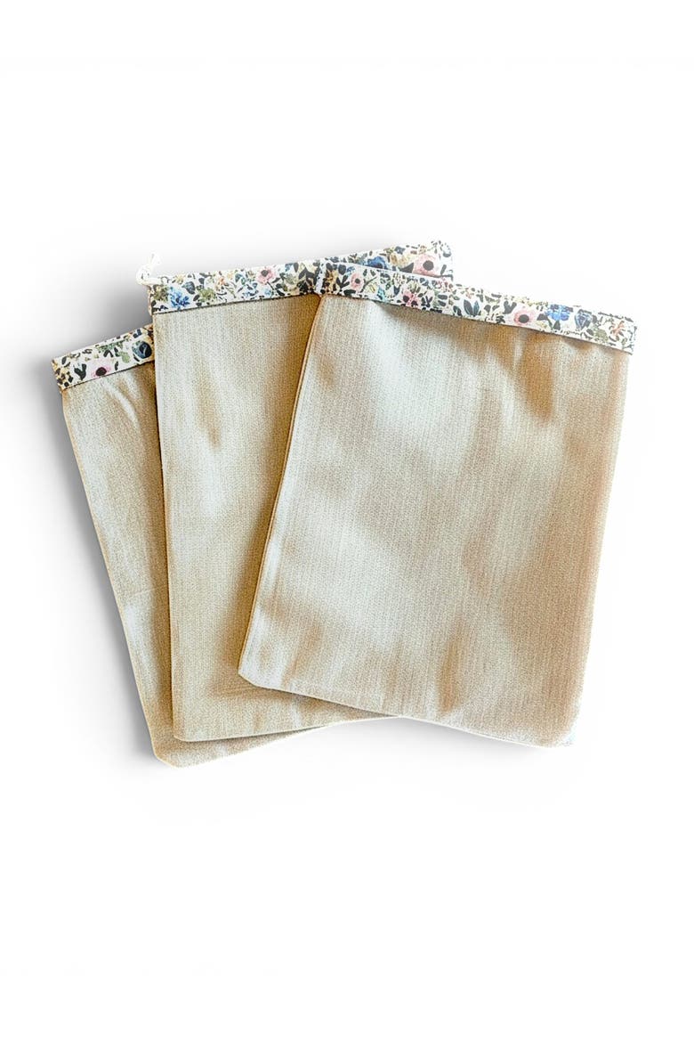 Linen Bread Bag with Beeswax Liner, Main, color, Natural