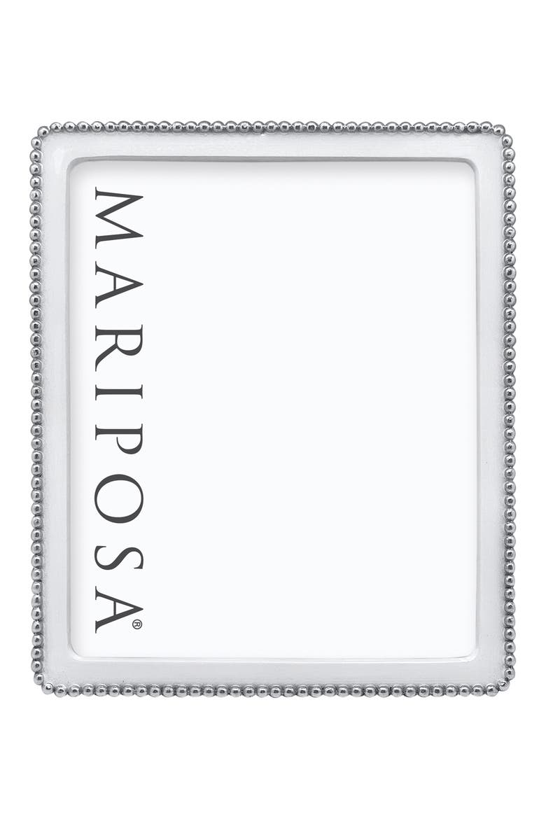 Beaded Sand Cast Aluminum Picture Frame, Alternate, color, WHITE