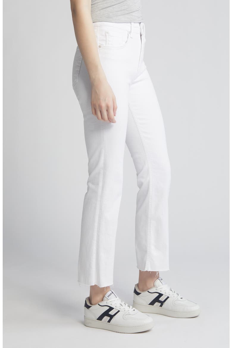 Anika Raw Hem Mid Waist Crop Flare Jeans, Alternate, color, WHITE LA BLUE