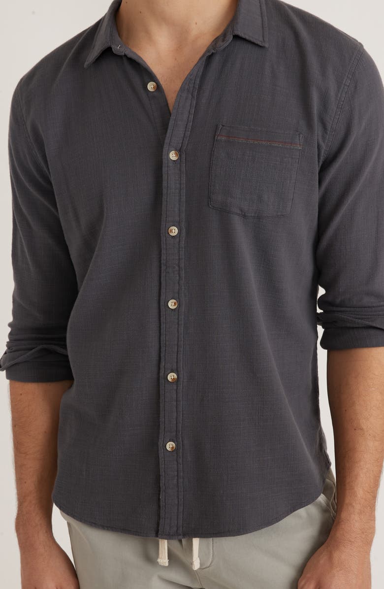 Marine Layer Selvage Stretch Button-Up Shirt, Alternate, color, India Ink