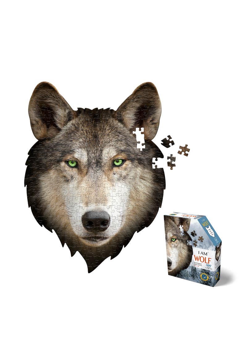 I Am Wolf 300 Pieces Animal Shaped Jigsaw Puzzle, Alternate, color, Multicolored
