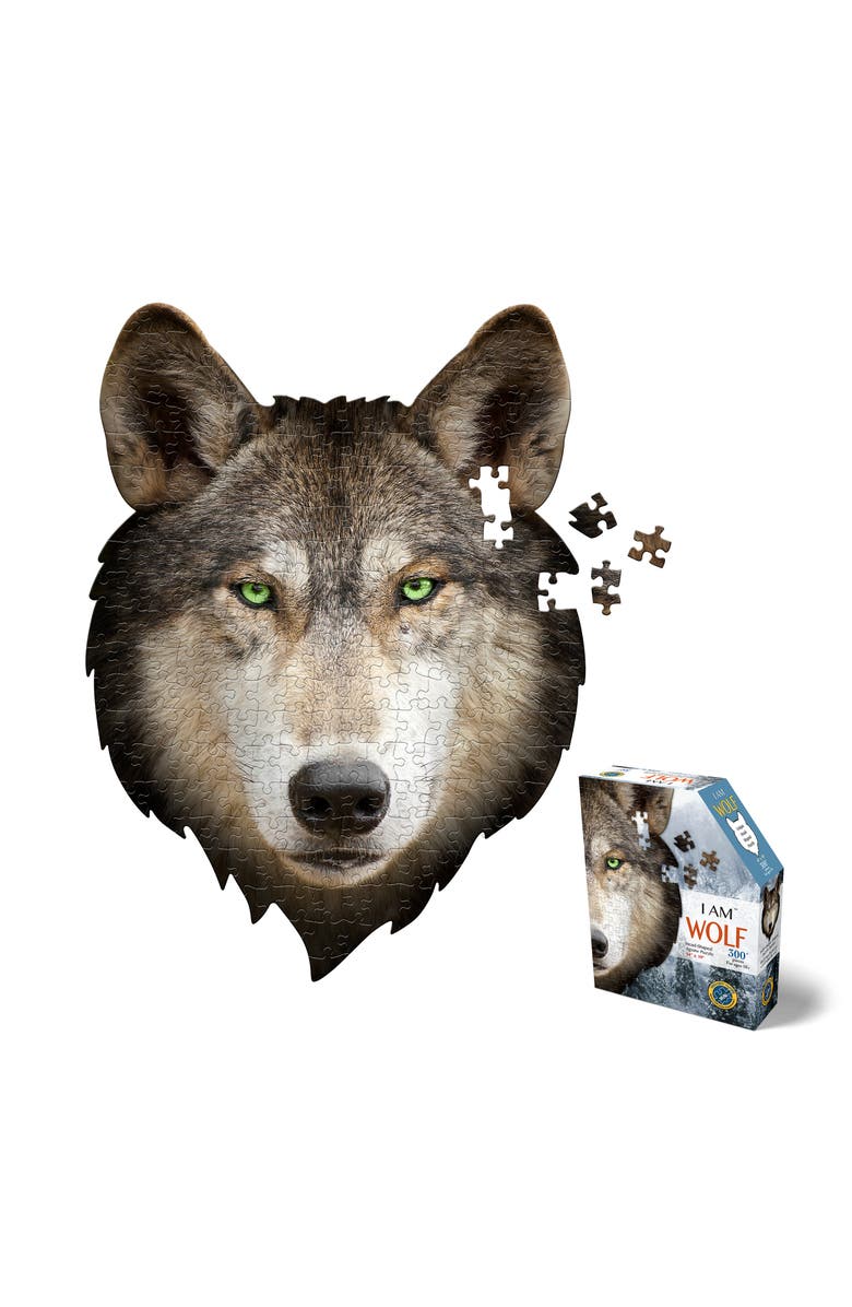 Madd Capp I Am Wolf 300 Pieces Animal Shaped Jigsaw Puzzle, Alternate, color,