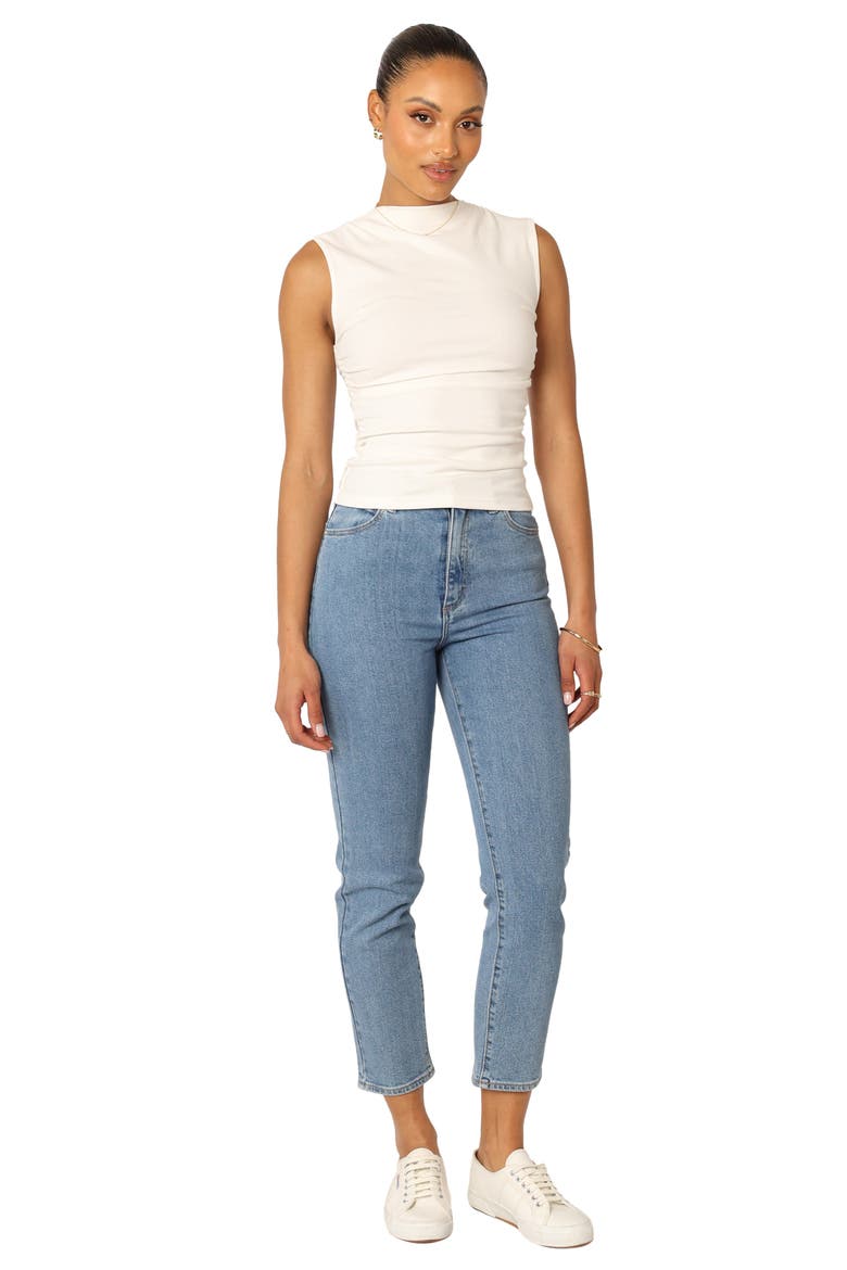 Nissa Mock Neck Sleeveless Top, Alternate, color, OFF WHITE