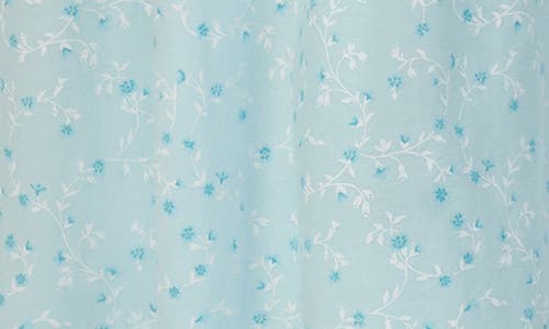 Eileen West Floral Print Cotton Nightgown In Aqua Print