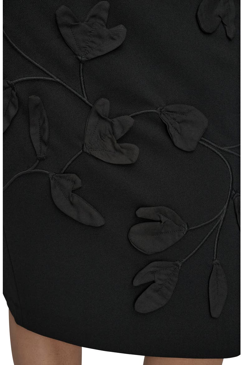 3D Floral Sleeveless Sheath Dress, Alternate, color, BLACK/BLACK