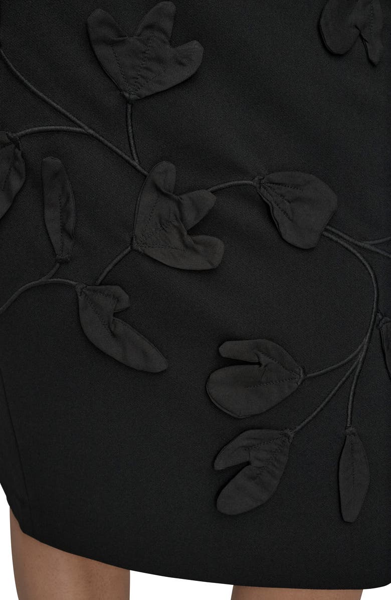 Donna Karan New York 3D Floral Sleeveless Sheath Dress, Alternate, color, Black/Black