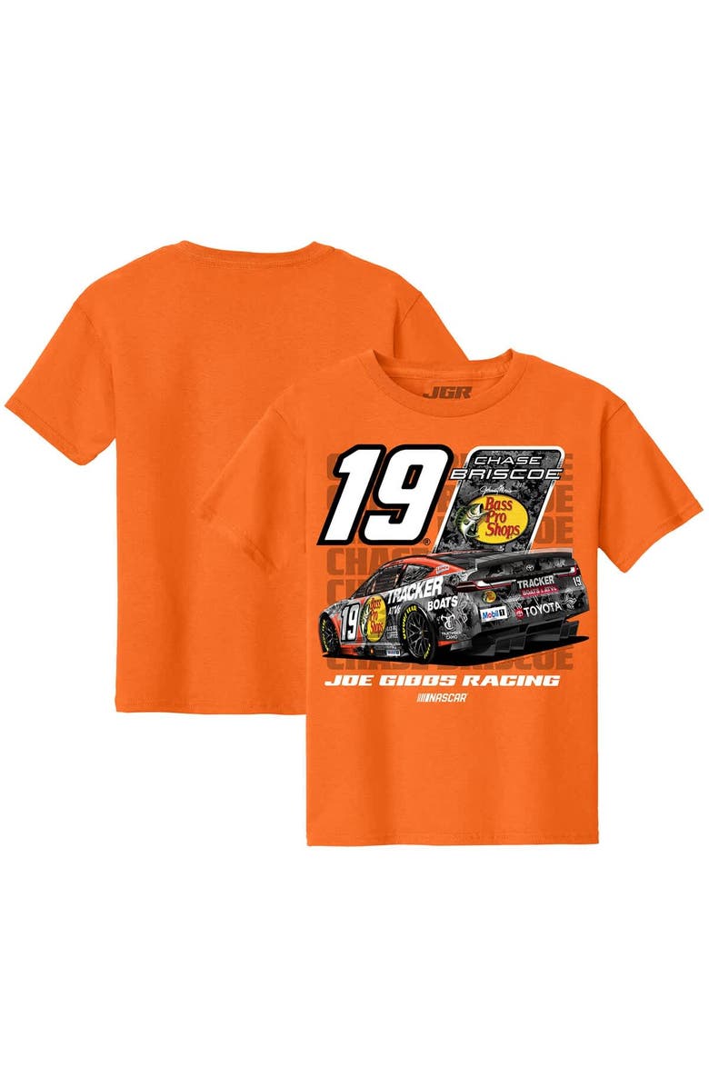 JOE GIBBS RACING TEAM COLLECTION Youth Joe Gibbs Racing Team Collection Orange Chase Briscoe Bass Pro Shops Car T-Shirt, Alternate, color, Orange