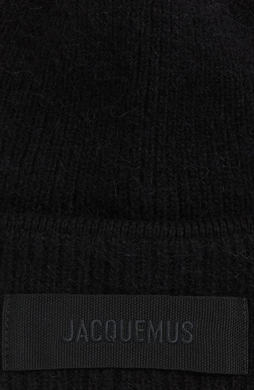 Jacquemus Le Bonnet Grosgrain Alpaca & Wool Blend Beanie In Black