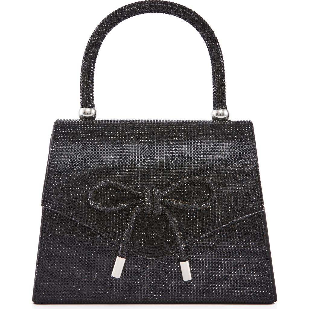 Lady Couture Rhinestone Top Handle Evening Bag In Black