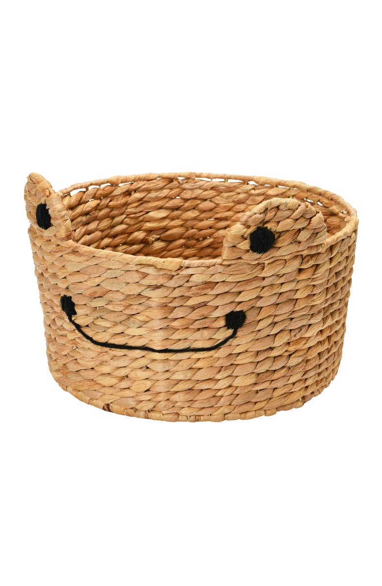 Storied Home Hand-Woven Water Hyacinth Frog Basket, Main, color,