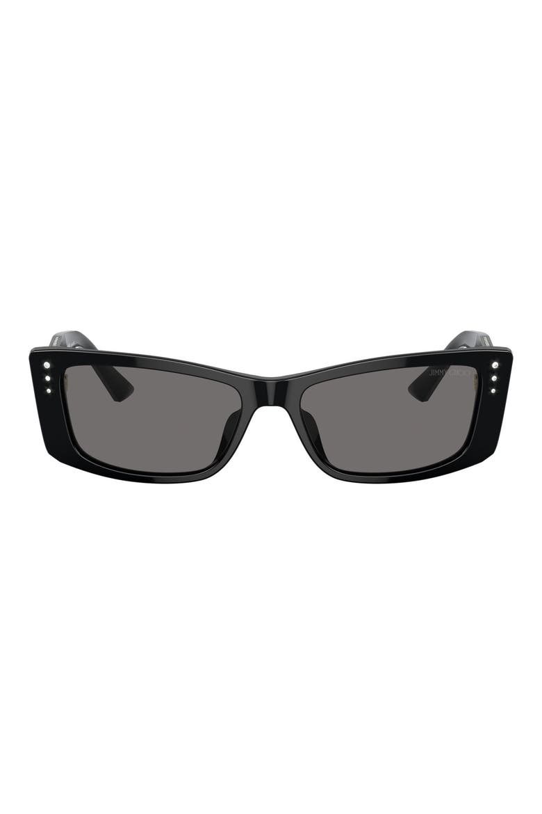 55mm Square Sunglasses, Main, color, BLACK
