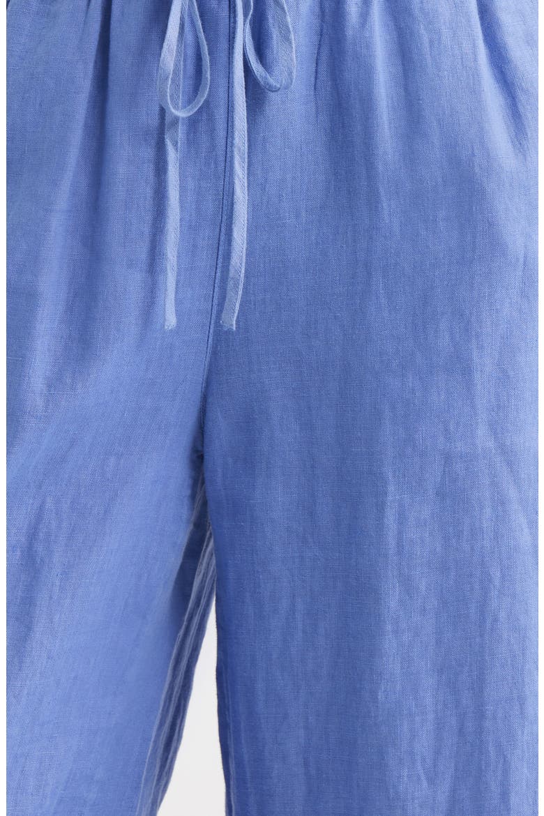 Wide Leg Crop Linen Pants, Alternate, color, BLUE DENIM