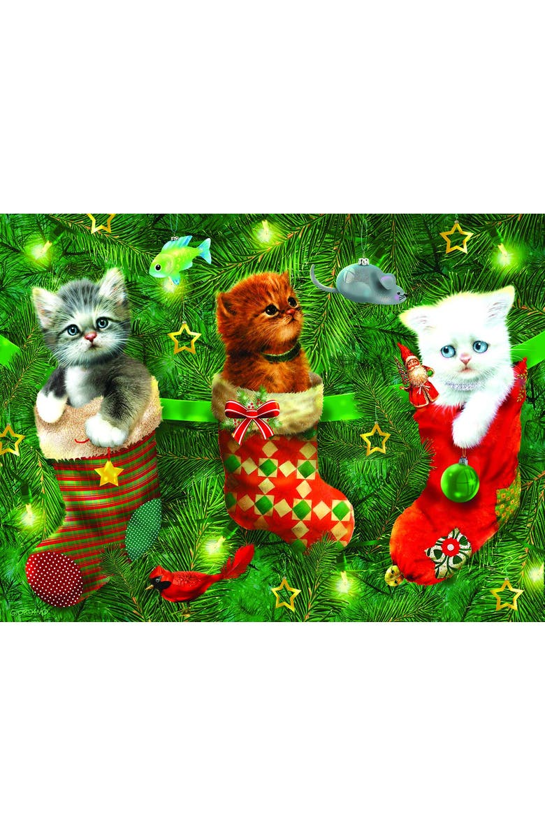 Sunsout Stockings Full of Kittens 300 piece Jigsaw Puzzle for Adults, Main, color, Multicolor