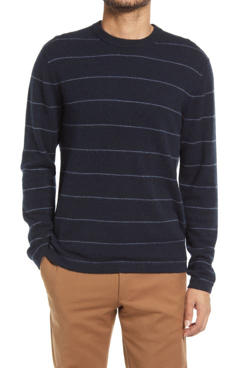 Boiled Cashmere Stripe Crewneck Sweater