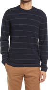Vince Boiled Cashmere Stripe Crewneck Sweater