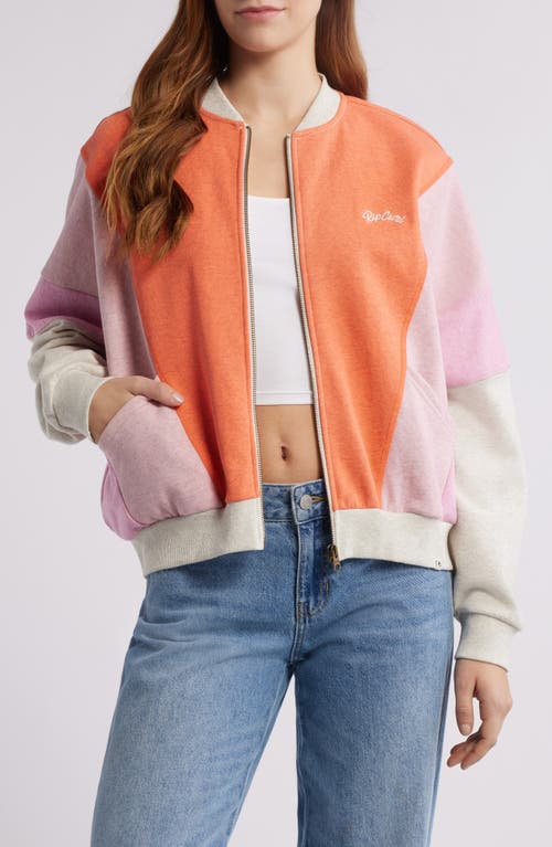 Rip Curl Colorblock Bomber Jacket In Oatmeal Marle