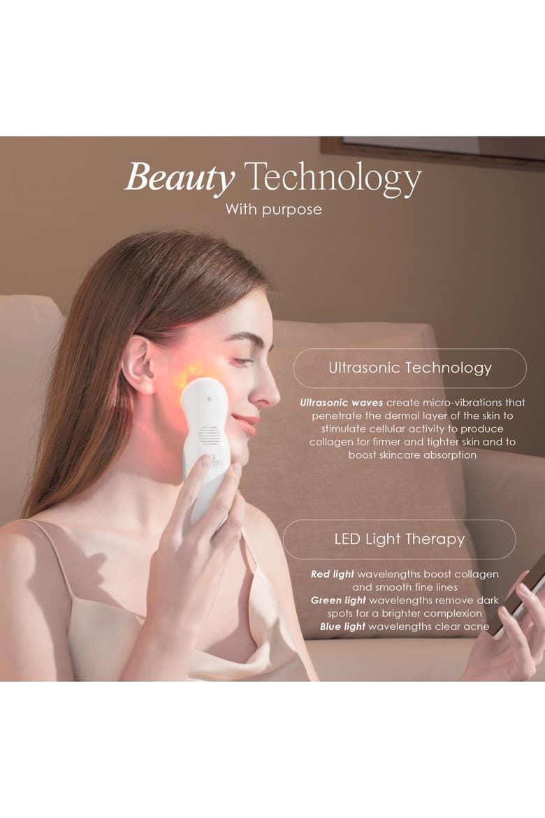 SkinSonic LED Ultrasonic Wand, Alternate, color, White